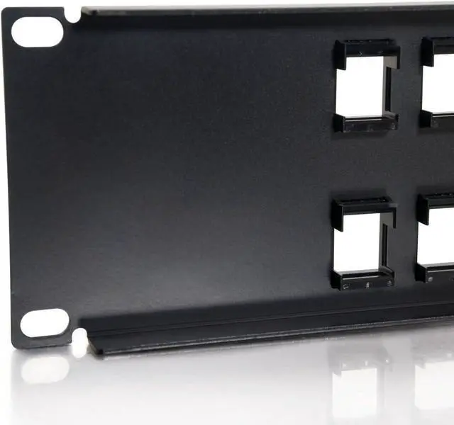 Alt view image 3 of 4 - C2G/Cables To Go Legrand - C2G Multimedia Patch Panel, Blank Keystone Patch Panel, Patch Panel 24 Port, Black Relay Rack Patch Panel, 2U Keystone Patch Panel, 1 Count, C2G 03857