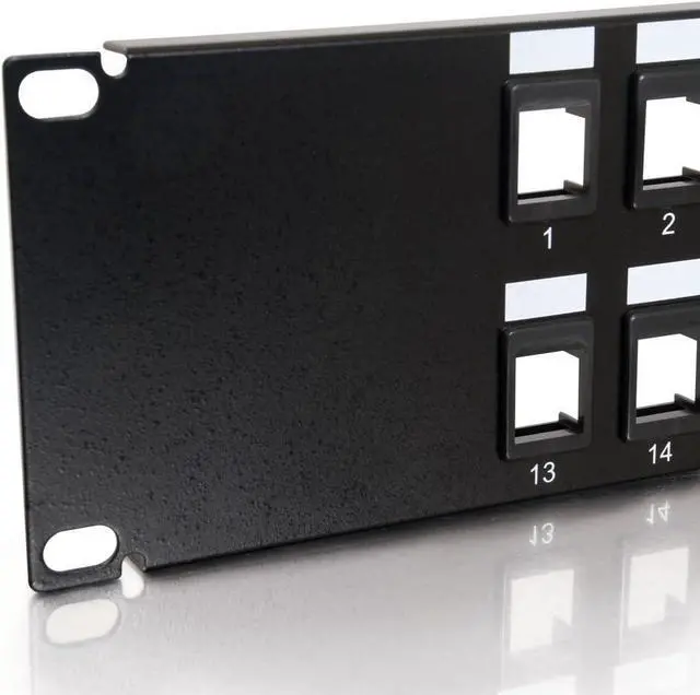 Alt view image 4 of 4 - C2G/Cables To Go Legrand - C2G Multimedia Patch Panel, Blank Keystone Patch Panel, Patch Panel 24 Port, Black Relay Rack Patch Panel, 2U Keystone Patch Panel, 1 Count, C2G 03857