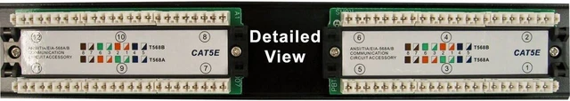 Alt view image 2 of 3 - Vertical Cable Cat5e 12 Port 19" Horizontal Rackmount 1U Patch Panel