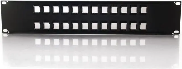 Alt view image 2 of 4 - C2G/Cables To Go Legrand - C2G Multimedia Patch Panel, Blank Keystone Patch Panel, Patch Panel 24 Port, Black Relay Rack Patch Panel, 2U Keystone Patch Panel, 1 Count, C2G 03857