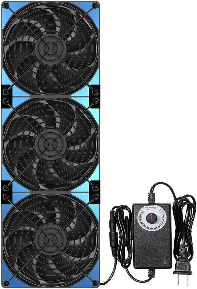 Main image of 120mmx3 360mm Adjustable Computer PC Vent Fans 3-12V Speed Controller for Chicken Coop Rack Space Window Wall Cabinet Server Mining Rig Exhaust Cooling, Welcome to consult