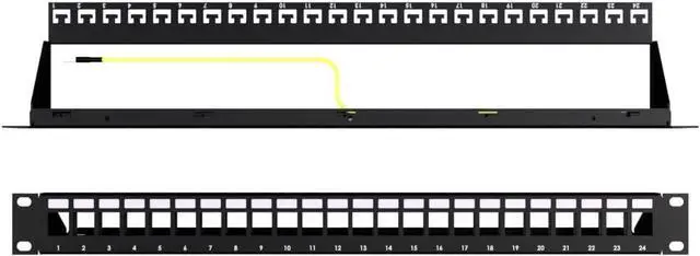 Main image of 24-Port Modular Patch Panel,1U, Black, Shielded