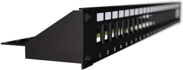 Alt view image 3 of 3 - 24-Port Modular Patch Panel,1U, Black, Shielded