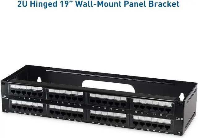 Alt view image 3 of 7 - Cable Matters 2U Hinged 19" Wall Mount Panel Bracket, 55.1 Lbs Max Load, 2U Rack, 19 Inch Rack, 19-Inch Wall Mount Bracket/WallMount Patch Panel
