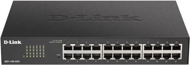 Main image of D-Link 24-Port Gigabit Smart Managed Switch | Web Managed | Cable Diagnostics | NDAA Compliant - (DGS-1100-24V2)