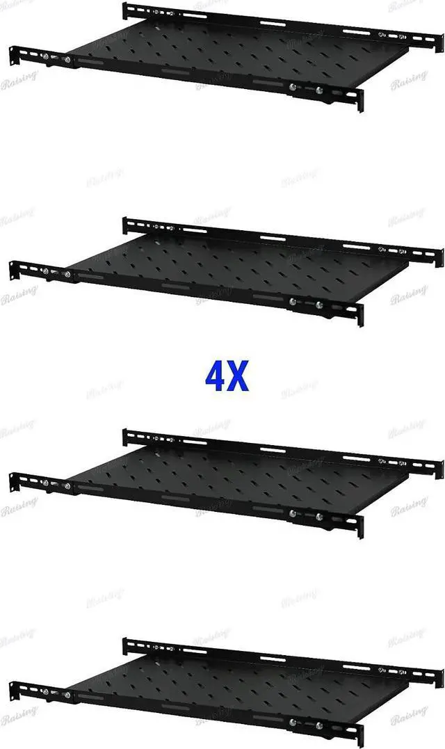 Main image of RAISING ELECTRONICS Fixed Rack Server Shelf 1U 19inch Shelves 4 Post Rack Mount Adjustable Deep for Server Network Rack (21.5inch Depth), Welcome to consult