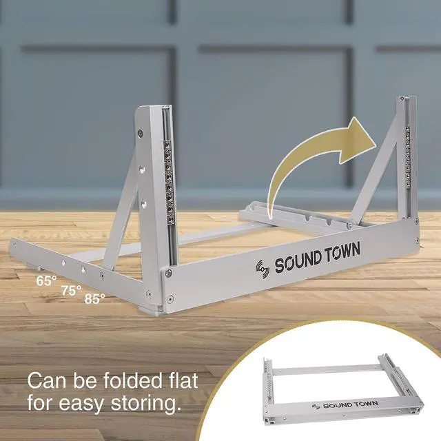 Alt view image 5 of 7 - Sound Town 4U Aluminum 2-Post Desktop Open-Frame Rack, Angle Adjustable, for Audio/Video, Network Switches, Routers, Patch Panels (2PF-4A)