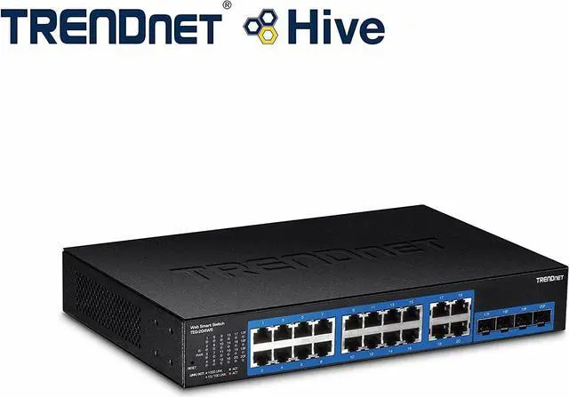 Alt view image 4 of 7 - TRENDnet 20-Port Gigabit Web Smart Switch, 16 x Gigabit Ports, 4 x Shared Gigabit Ports (RJ-45/SFP), VLAN, QoS, LACP, IPv6 Support, 40 Gbps Switching Capacity, Lifetime Protection, TEG-204WS