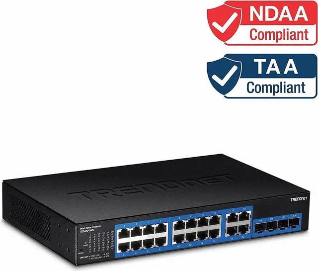 Alt view image 5 of 7 - TRENDnet 20-Port Gigabit Web Smart Switch, 16 x Gigabit Ports, 4 x Shared Gigabit Ports (RJ-45/SFP), VLAN, QoS, LACP, IPv6 Support, 40 Gbps Switching Capacity, Lifetime Protection, TEG-204WS