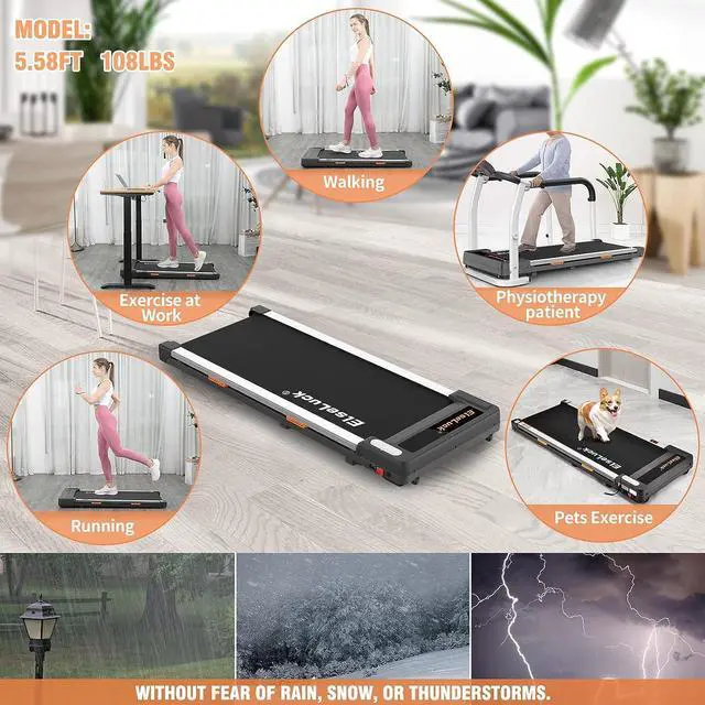 Alt view image 5 of 7 - Elseluck Walking Pad, Under Desk Treadmill for Home Office, 2 in 1 Portable Walking Treadmill with Remote Control, Walking Jogging Machine in LED Display