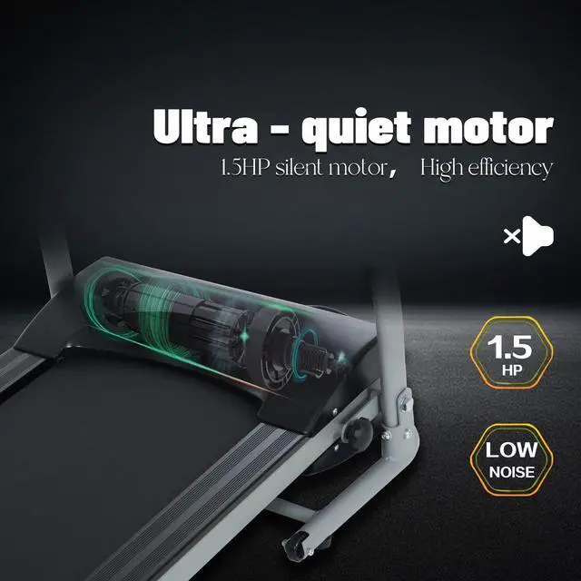 Alt view image 3 of 7 - Home Foldable Treadmill with Incline, Folding Treadmill for Home Workout, Electric Walking Treadmill Machine 15 Preset or Adjustable Programs 250 LB Capacity MP3