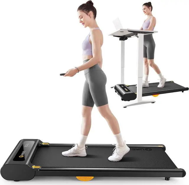 Main image of UREVO Under Desk Treadmill, Walking Pad for Home/Office, Portable Walking Treadmill 2.25HP, Walking Jogging Machine with 265 lbs Weight Capacity Remote Control LED Display