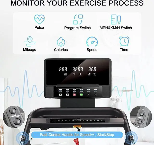 Alt view image 2 of 6 - RUNOW Treadmill with Incline, Perfect as Treadmills for Home Walking and Running, Foldable Treadmill Support Bluetooth and Customized Programs, Easy Assembly Exercise Machine