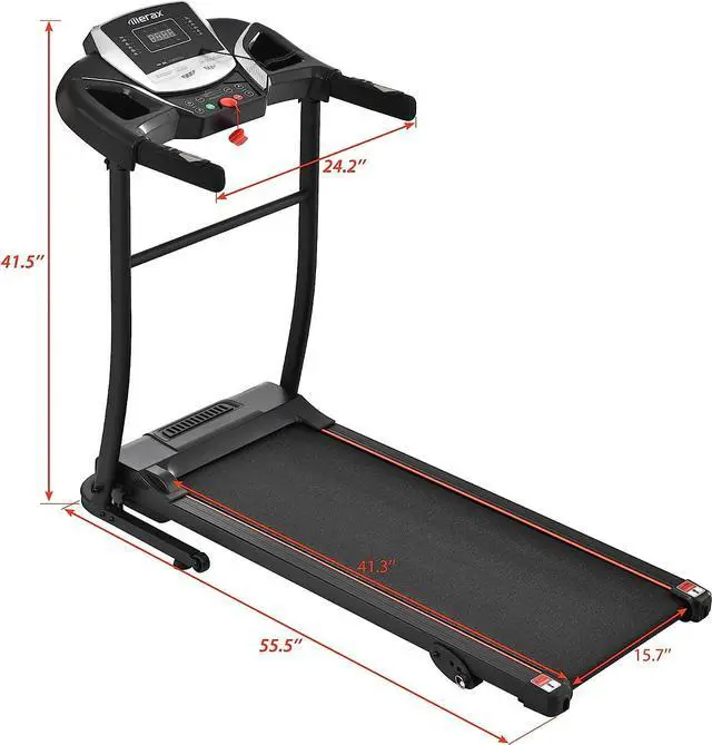 Alt view image 7 of 7 - Merax Electric Folding Treadmill  Easy Assembly Fitness Motorized Running Jogging Machine with Speakers for Home Use, 12 Preset Programs