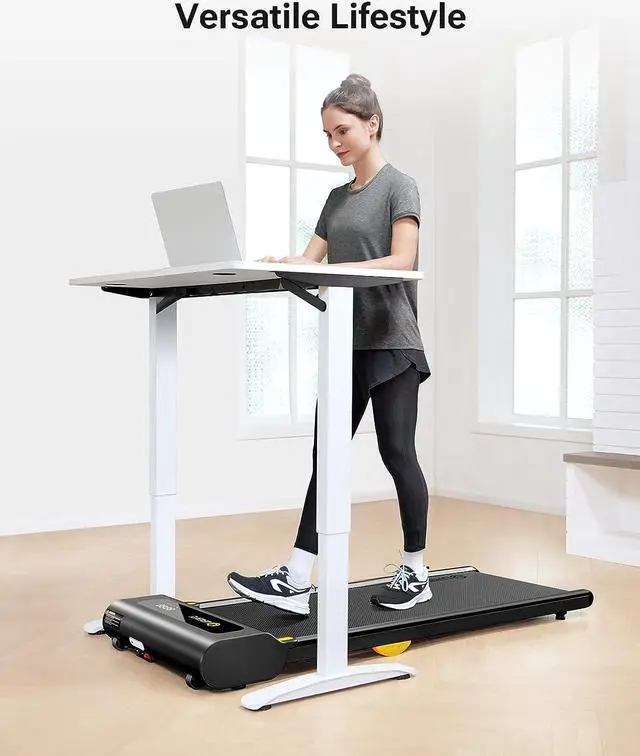 Alt view image 7 of 7 - UREVO Under Desk Treadmill, Walking Pad for Home/Office, Portable Walking Treadmill 2.25HP, Walking Jogging Machine with 265 lbs Weight Capacity Remote Control LED Display