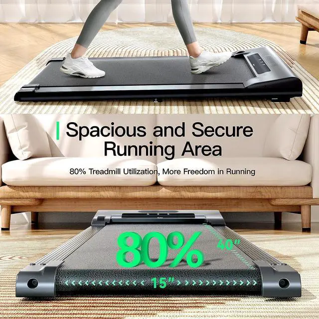 Alt view image 6 of 7 - UMAY 512 Walking Pad, 512N Under Desk Treadmill, P1 Small Treadmill, Ultra Quiet Walking Treadmills for Home Office with Remote Control, SPAX APP and LED Display, Installation-Free