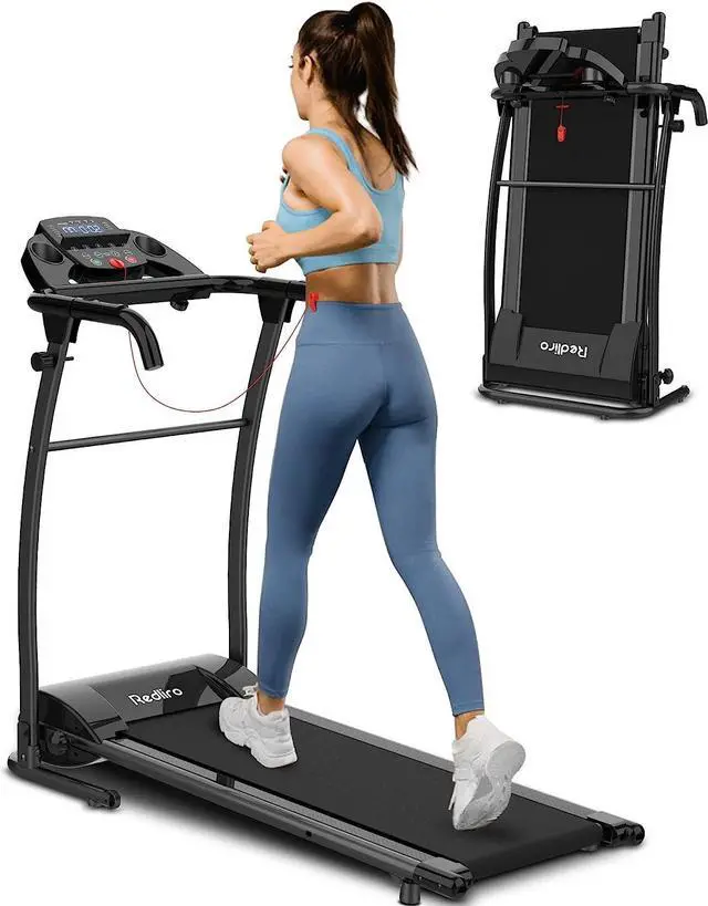 Main image of REDLIRO Electric Treadmill Foldable Exercise Walking Machince for Apartment Home/Office Jogging Compact Folding Easy Assembly 12 Preset Program 2 Wheels LCD Display