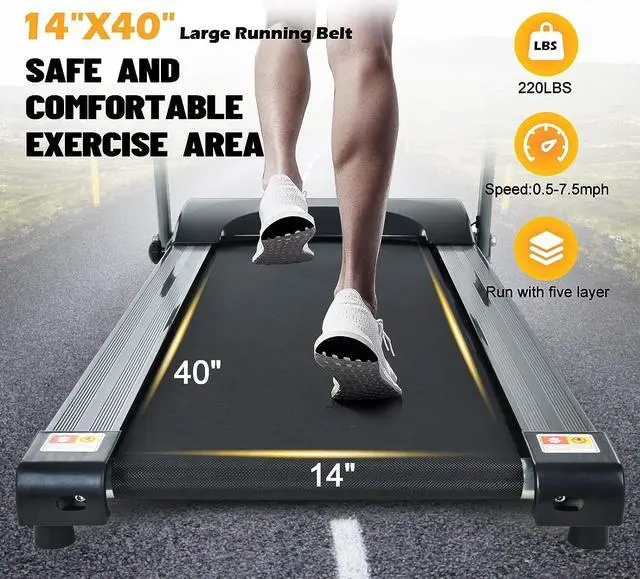 Alt view image 2 of 7 - FYC Folding Treadmill for Small Apartment, Electric Running Machine for Home Gym, Fitness Workout Walking Easily Install, Space Save