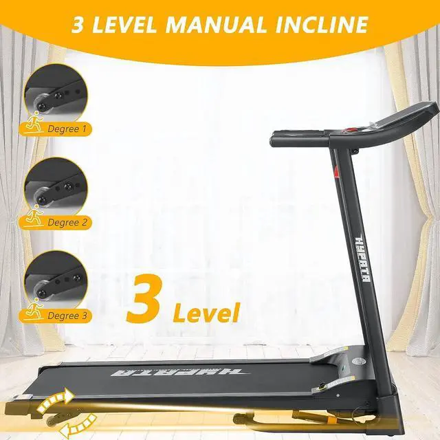 Alt view image 4 of 7 - Treadmill 300 lb Capacity,Max 2.5 HP Folding Treadmills for Running and Walking Jogging Exercise with 12 Preset Programs, 300 LBS Weight Capacity,Treadmills for Home