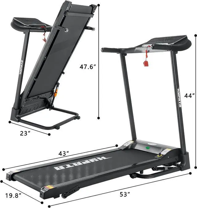 Alt view image 6 of 7 - HYPATA Treadmill 300 lb Capacity,Max 2.5 HP Folding Treadmills for Running and Walking Jogging Exercise with 12 Preset Programs, 300 LBS Weight Capacity, Easy Assembly for Home Use
