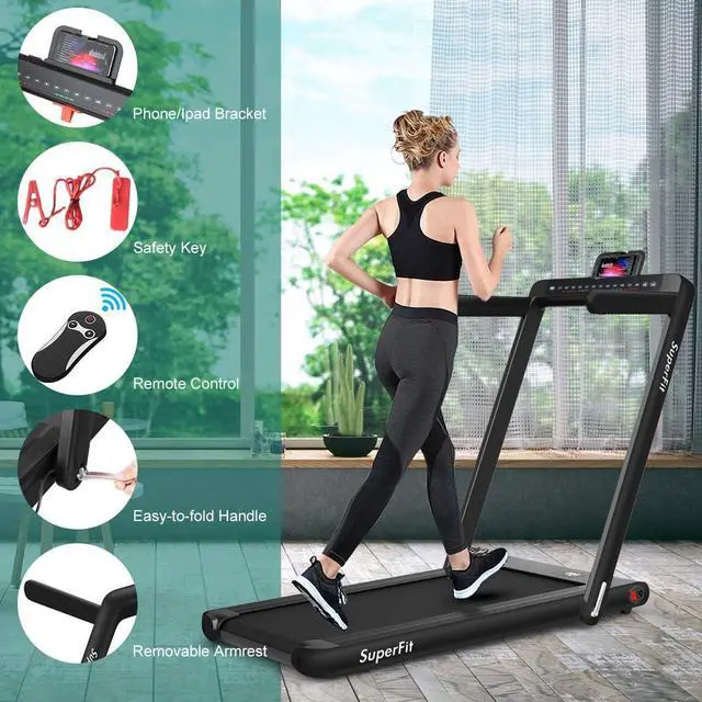 Alt view image 5 of 7 - GYMAX Walking Pad, 2.25HP Dual Display Foldable Treadmill for Home with Remote/Smart App Control, Portable Compact Treadmill for Office Under Desk, Folding Running Machine for Small Spaces