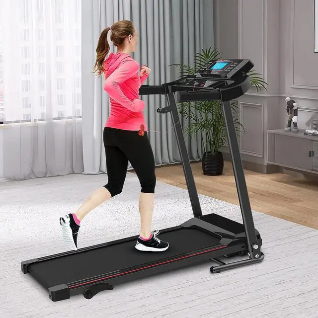 Main image of SoarFlash Folding Treadmill for Home Office Gym, Motorized Running Walking Machine with LCD Monitor, Cup Holder, 12 Preset Programs