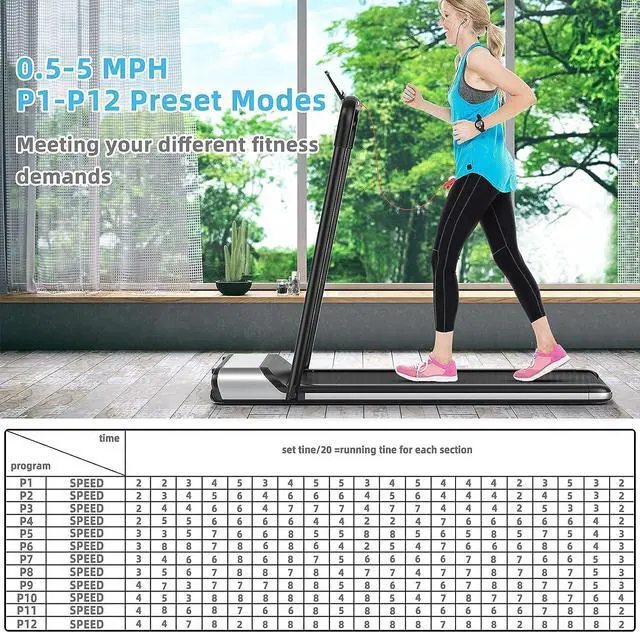 Alt view image 7 of 7 - Goplus Folding Treadmill, Ultra-Thin Installation-Free Foldable Electric Treadmill, Low Noise, Walking Jogging Machine, Portable Superfit Treadmills for Home Office