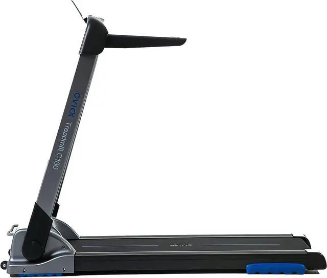 Alt view image 2 of 7 - OVICX Portable Foldable Compact Home Workout Equipment Treadmill w/Shock Absorption, Bluetooth Connectivity, Fitness App Membership, & Pulse Sensors