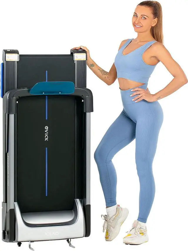 Alt view image 7 of 7 - OVICX Portable Foldable Compact Home Workout Equipment Treadmill w/Shock Absorption, Bluetooth Connectivity, Fitness App Membership, & Pulse Sensors
