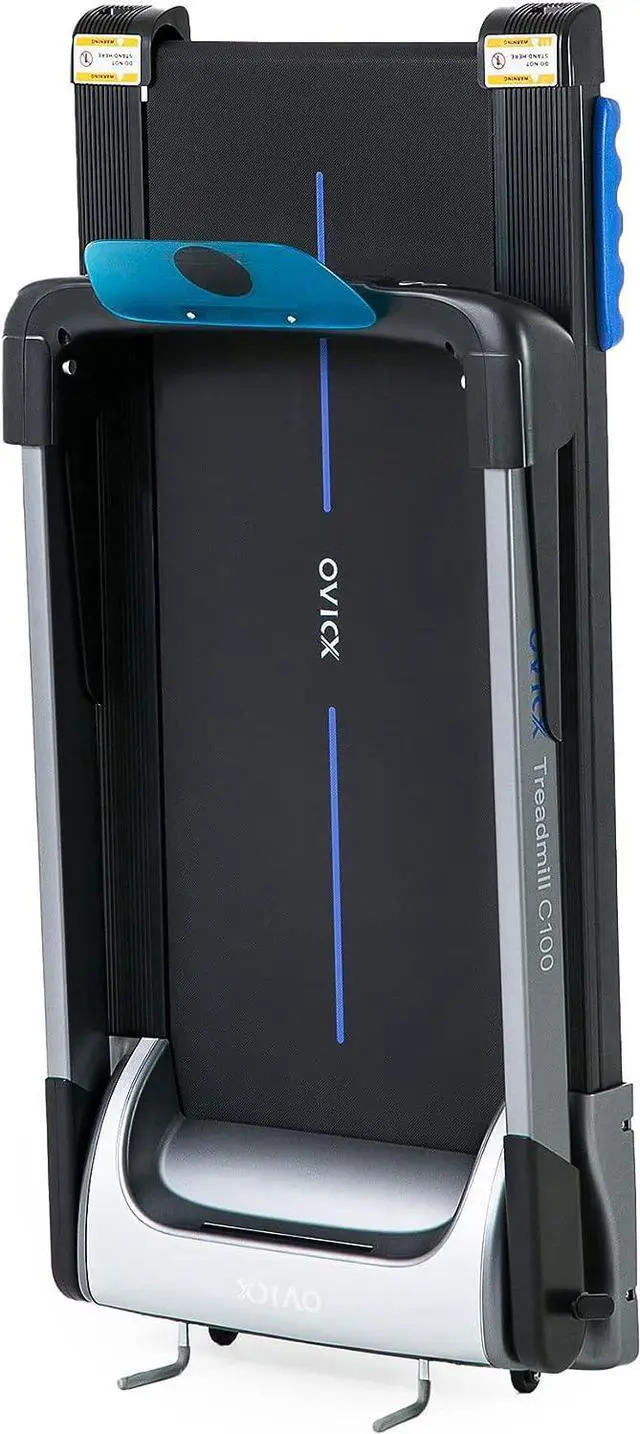 Alt view image 4 of 7 - OVICX Portable Foldable Compact Home Workout Equipment Treadmill w/Shock Absorption, Bluetooth Connectivity, Fitness App Membership, & Pulse Sensors