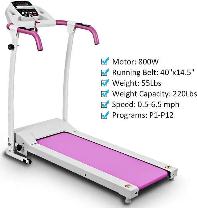 Alt view image 5 of 7 - Goplus Folding Treadmill, Electric Running Machine with LED Display and Mobile Phone Holder, Portable Compact Superfit Treadmill for Home Office