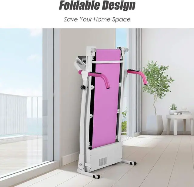 Alt view image 6 of 7 - Goplus Folding Treadmill, Electric Running Machine with LED Display and Mobile Phone Holder, Portable Compact Superfit Treadmill for Home Office