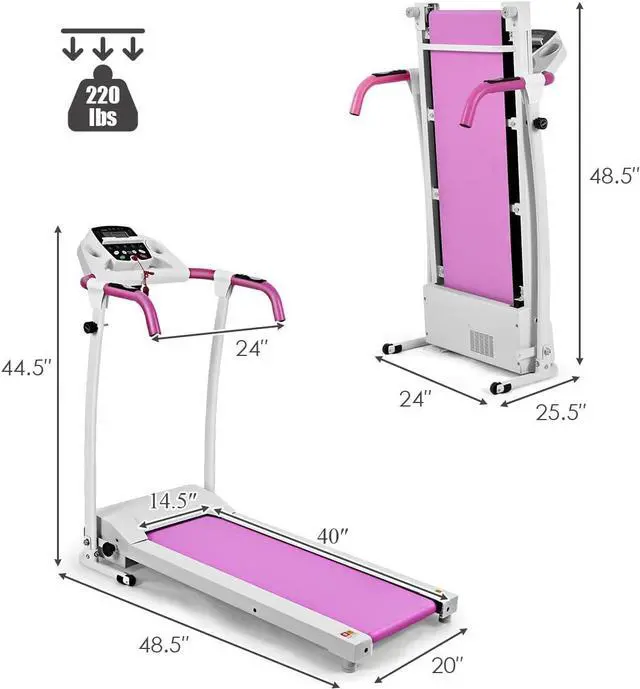 Alt view image 7 of 7 - Goplus Folding Treadmill, Electric Running Machine with LED Display and Mobile Phone Holder, Portable Compact Superfit Treadmill for Home Office