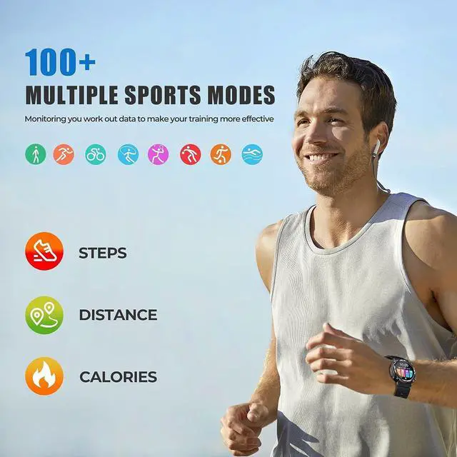 Alt view image 5 of 7 - Military Smart Watches for Men, VIRAN 5ATM Waterproof Rugged Smart Watch with Bluetooth Call (Answer/Dial Call), 1.39 HD IP68 Fitness Tracker Watch with 100+ Sport Modes for Android/iOS Phone