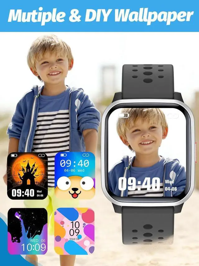 Alt view image 5 of 7 - Butele Kids Smart Watch Girls Boys, Smart Watch for Kids Game Smart Watch Gifts for 4-16 Years Old with Sleep Mode 20 Sports Modes 5 Games Pedometer Birthday Gift for Boys Girls (Black)