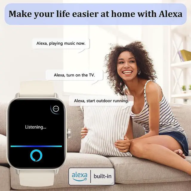 Alt view image 2 of 7 - KALINCO Smart Watch for Women Men (Answer/Make Call), Alexa Built-in, 1.8" Fitness Tracker Watch with Heart Rate/SpO2/Stress & Sleep Monitor, 100+ Sport Modes, Swimming Smartwatch for Android iOS
