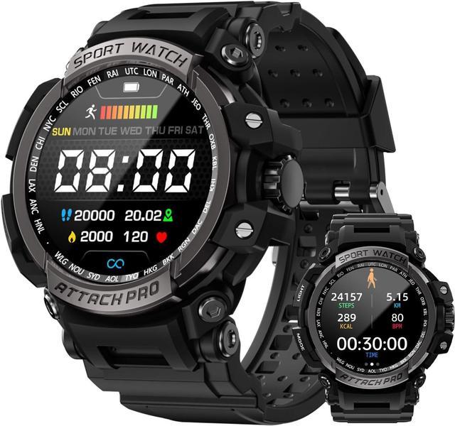 Military Smart Watch for Men(Answer/Make Calls) Rugged Tactical Fitness  Tracker
