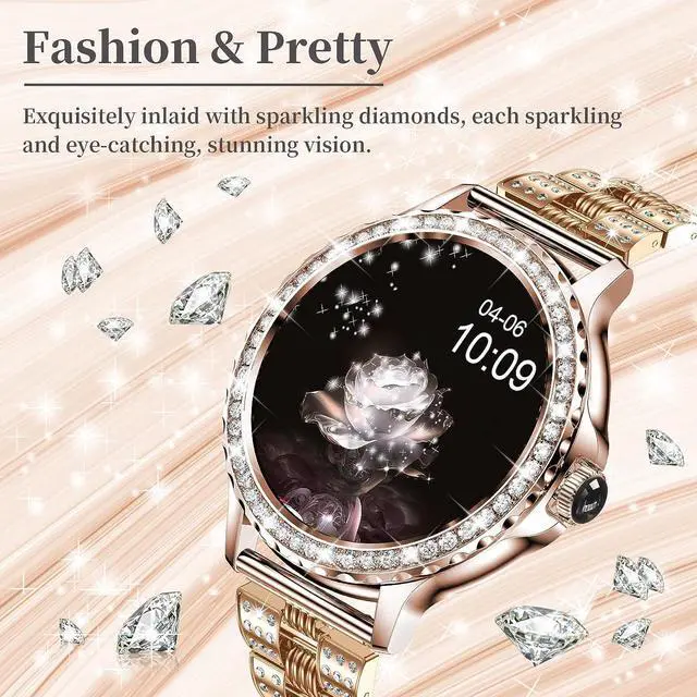 Smart Watches For Women Diamond,1.29 HD Touch Screen Ladies Smart Watch