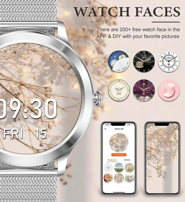 Alt view image 3 of 7 - Iaret Smart Watch for Women (Call Receive Dial), Smart Watches for Android iOS Phones 1.32" Smartwatch with AI Voice Control Heart Rate Sleep Monitor Pedometer Waterproof Activity Tracker Silver