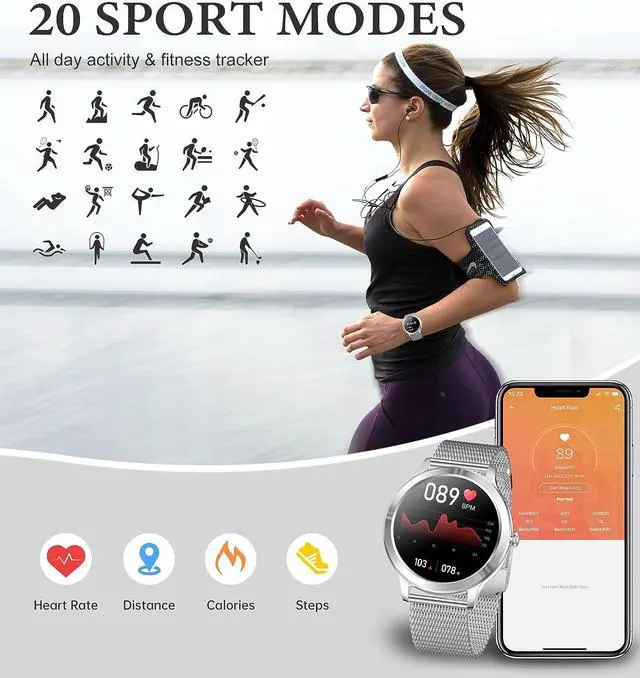 Alt view image 5 of 7 - Iaret Smart Watch for Women (Call Receive Dial), Smart Watches for Android iOS Phones 1.32" Smartwatch with AI Voice Control Heart Rate Sleep Monitor Pedometer Waterproof Activity Tracker Silver