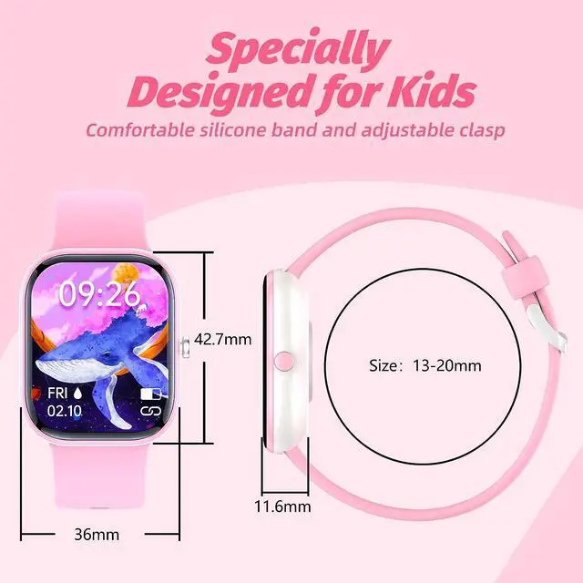 Alt view image 7 of 7 - YOUSOKU Fitness Tracker Watch for Kids, IP68 Waterproof Kids Smart Watch with 1.5" DIY Dials 19 Sport Modes, Pedometers, Heart Rate, Sleep Monitor, Great Gift for Boys Girls Teens 6-14