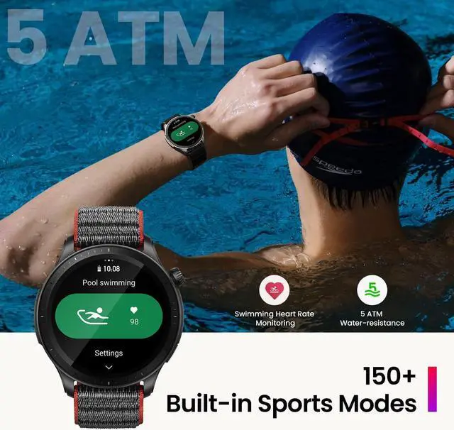 Alt view image 5 of 7 - Amazfit GTR 4 Smart Watch for Men Android iPhone, Dual-Band GPS, Alexa Built-in, Bluetooth Calls, 150+ Sports Modes, 14-Day Battery Life, Heart Rate Blood Oxygen Monitor, 1.43AMOLED Display, Grey