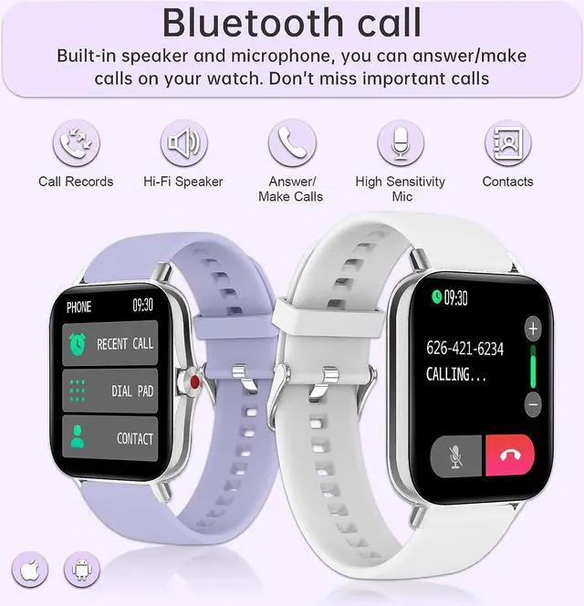 Alt view image 2 of 7 - Colesma Smartwatch for Women(Answer/Make Call), Waterproof Fitness Tracker with Health Monitor Heart Rate/Blood Pressure/Blood Oxygen, 1.69" HD Full Touch Screen Smart Watch for iPhone & Android