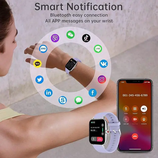 Alt view image 3 of 7 - Colesma Smartwatch for Women(Answer/Make Call), Waterproof Fitness Tracker with Health Monitor Heart Rate/Blood Pressure/Blood Oxygen, 1.69" HD Full Touch Screen Smart Watch for iPhone & Android