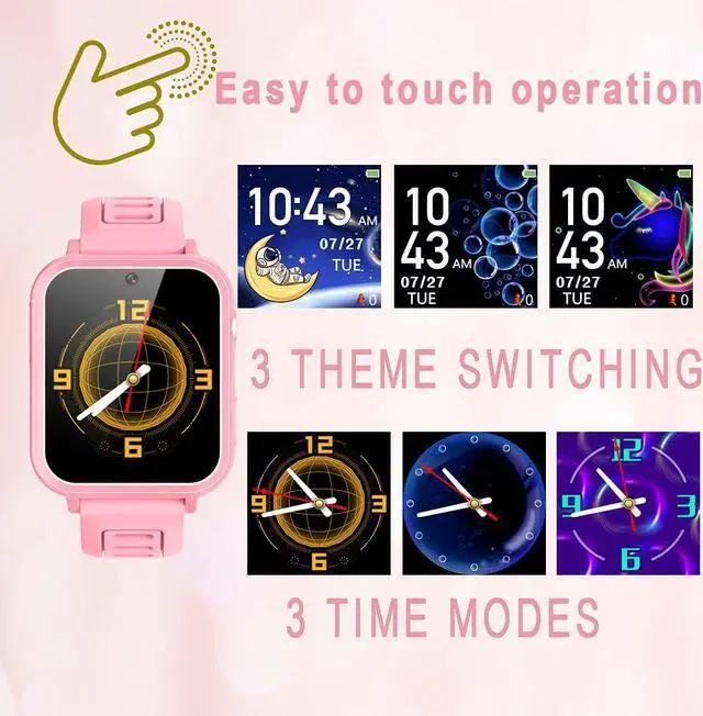 Alt view image 5 of 7 - Smart Watch for Kids , Kids Game Smart Watch Girls with HD Touch Screen 24 Games Music Player Camera Alarm Clock Pedometer Torch Calculator 12/24 hr Kids Watches for Girls Gift for 3-12 Year Old
