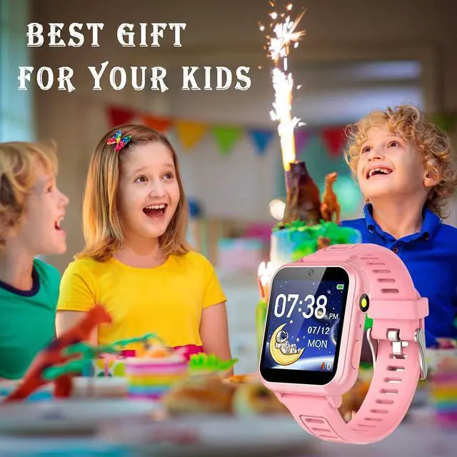 Alt view image 7 of 7 - Smart Watch for Kids , Kids Game Smart Watch Girls with HD Touch Screen 24 Games Music Player Camera Alarm Clock Pedometer Torch Calculator 12/24 hr Kids Watches for Girls Gift for 3-12 Year Old