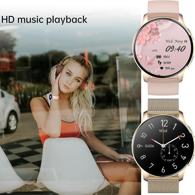 Alt view image 6 of 7 - Smart Watch for Women(Call Receive/Dial), Fitness Tracker 1.32" HD Full Touch Screen Digital Watches with Heart Rate Sleep Monitor Pedometer, Waterproof Smartwatch for Android iOS Phones (Gold)