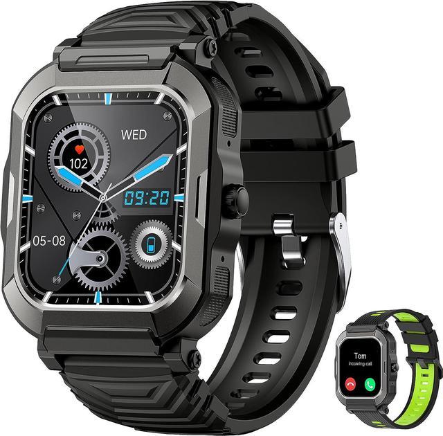 Popglory Smart Watch for Men Military Smartwatch with Answer Dial