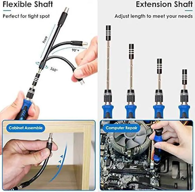 Alt view image 4 of 6 - STREBITO Screwdriver Sets 142-Piece Electronics Precision Screwdriver with 120 Bits Magnetic Repair Tool Kit for iPhone, MacBook, Computer, Laptop, PC, Tablet, PS4, Xbox, Nintendo, Game Console