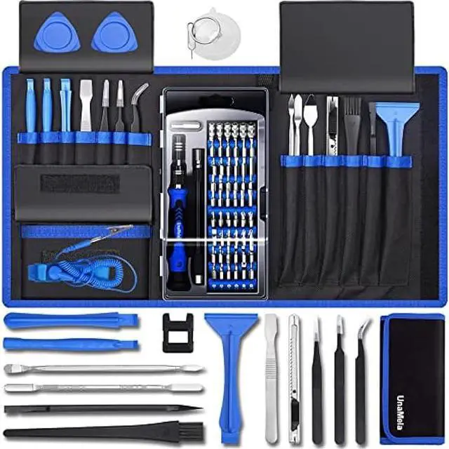 Main image of 80 IN 1 Professional Computer Repair Tool Kit, Precision Screwdriver Set with 56 Bits, Magnetic screwdriver set Compatible for Laptop, PC, MacBook, Tablet, iPhone, PS4, and Other Electronic Repair